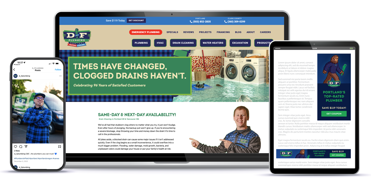 Plumber Advertising - Digital Marketing for D&F Plumbing in Vancouver WA by City Ranked