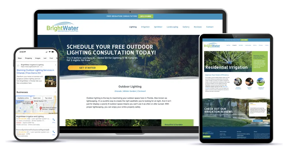 Landscaper Advertising - Digital Marketing for BrightWater Landscape Design by City Ranked