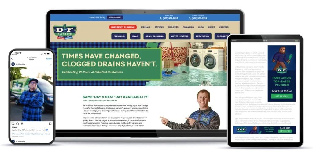 Plumber Advertising - Digital Marketing for D&F Plumbing in Vancouver WA by City Ranked