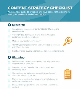 Screenshot of City Ranked's content strategy checklist, a PDF guide to growing your business through dynamic content.