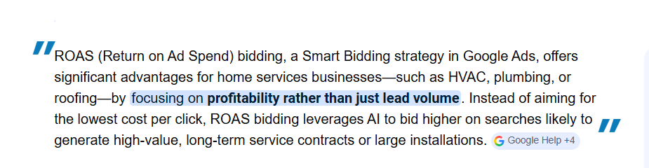 the benefits of using a RoAS bidding strategy for your PPC paid media ads for your home services business like Pest Control